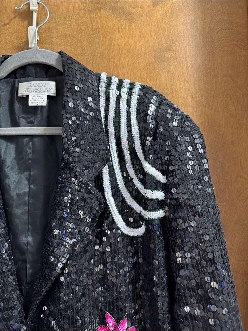 Vintage Sandy Starkman Fully Sequin Blazer Abstract Art - Picture 5 of 12